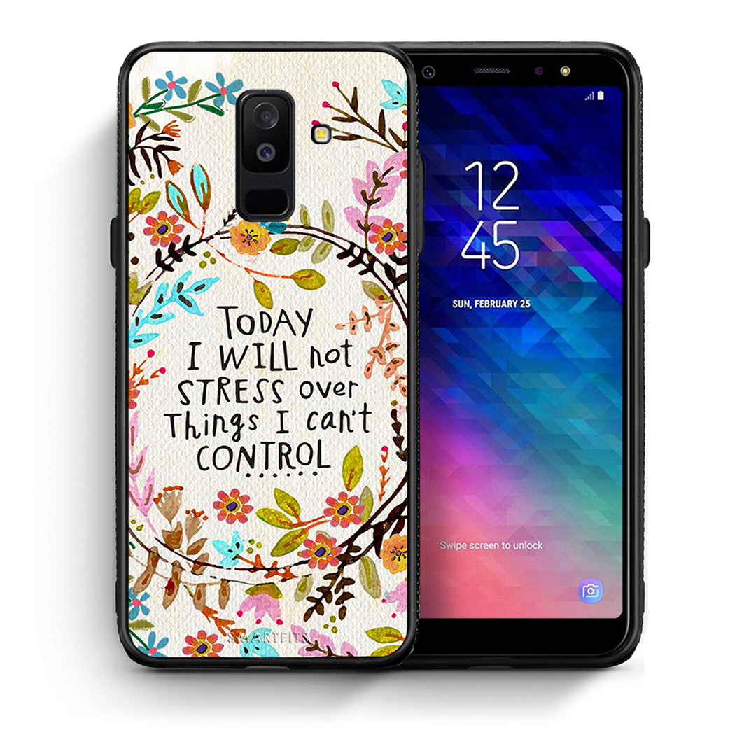 Θήκη Samsung A6+ 2018 Stress Over από τη Smartfits με σχέδιο στο πίσω μέρος και μαύρο περίβλημα | Samsung A6+ 2018 Stress Over case with colorful back and black bezels