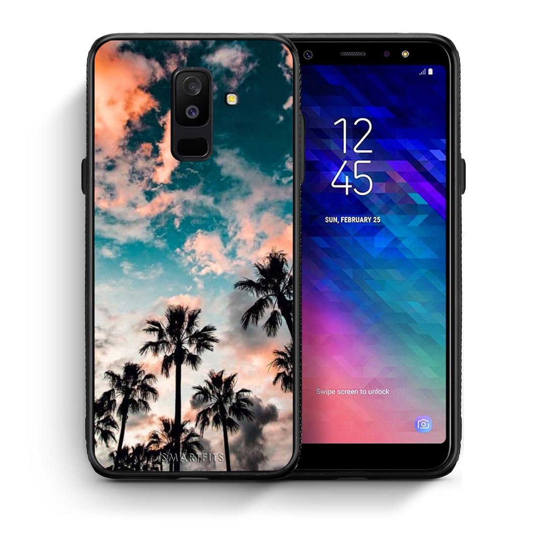 Θήκη Samsung A6+ 2018 Sky Summer από τη Smartfits με σχέδιο στο πίσω μέρος και μαύρο περίβλημα | Samsung A6+ 2018 Sky Summer case with colorful back and black bezels