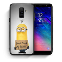 Thumbnail for Θήκη Samsung A6+ 2018 Minion Text από τη Smartfits με σχέδιο στο πίσω μέρος και μαύρο περίβλημα | Samsung A6+ 2018 Minion Text case with colorful back and black bezels