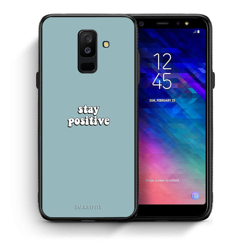 Θήκη Samsung A6+ 2018 Positive Text από τη Smartfits με σχέδιο στο πίσω μέρος και μαύρο περίβλημα | Samsung A6+ 2018 Positive Text case with colorful back and black bezels