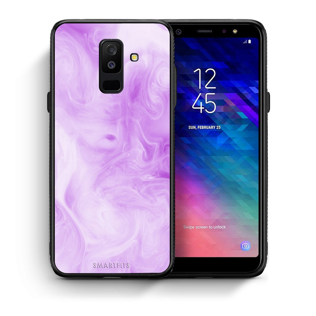 Θήκη Samsung A6+ 2018 Lavender Watercolor από τη Smartfits με σχέδιο στο πίσω μέρος και μαύρο περίβλημα | Samsung A6+ 2018 Lavender Watercolor case with colorful back and black bezels