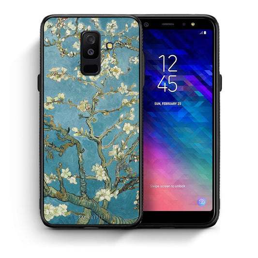 Θήκη Samsung A6+ 2018 White Blossoms από τη Smartfits με σχέδιο στο πίσω μέρος και μαύρο περίβλημα | Samsung A6+ 2018 White Blossoms case with colorful back and black bezels