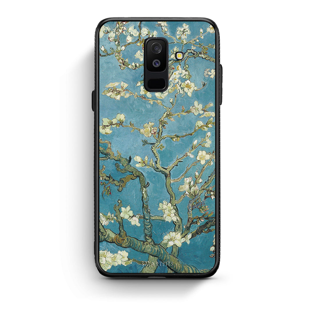 samsung A6 Plus White Blossoms θήκη από τη Smartfits με σχέδιο στο πίσω μέρος και μαύρο περίβλημα | Smartphone case with colorful back and black bezels by Smartfits