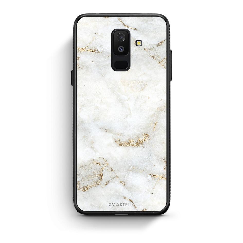 samsung A6 Plus White Gold Marble θήκη από τη Smartfits με σχέδιο στο πίσω μέρος και μαύρο περίβλημα | Smartphone case with colorful back and black bezels by Smartfits