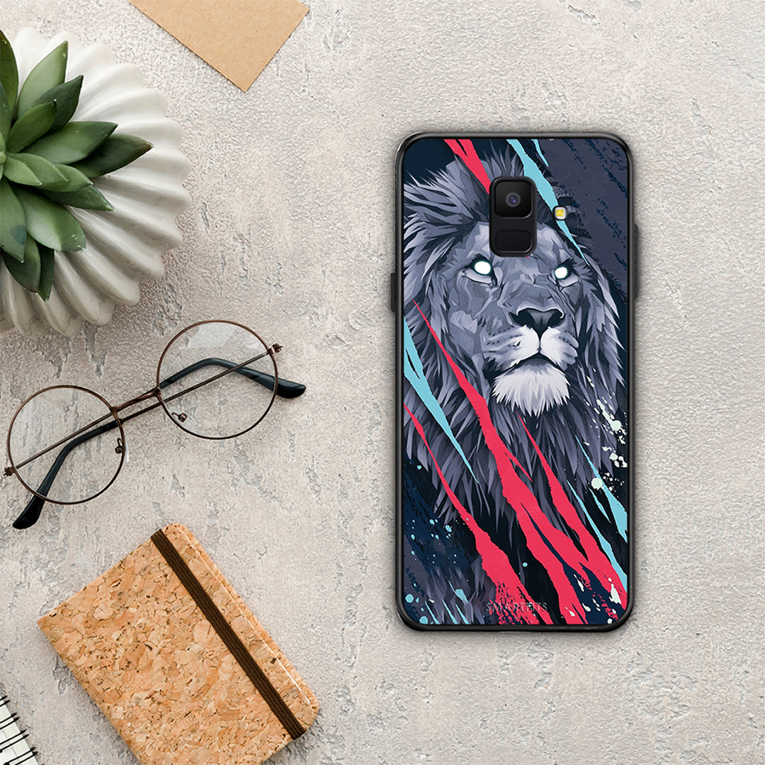 PopArt Lion Designer - Samsung Galaxy A6 2018 θήκη