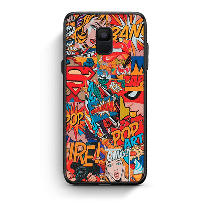samsung A6 PopArt OMG θήκη από τη Smartfits με σχέδιο στο πίσω μέρος και μαύρο περίβλημα | Smartphone case with colorful back and black bezels by Smartfits