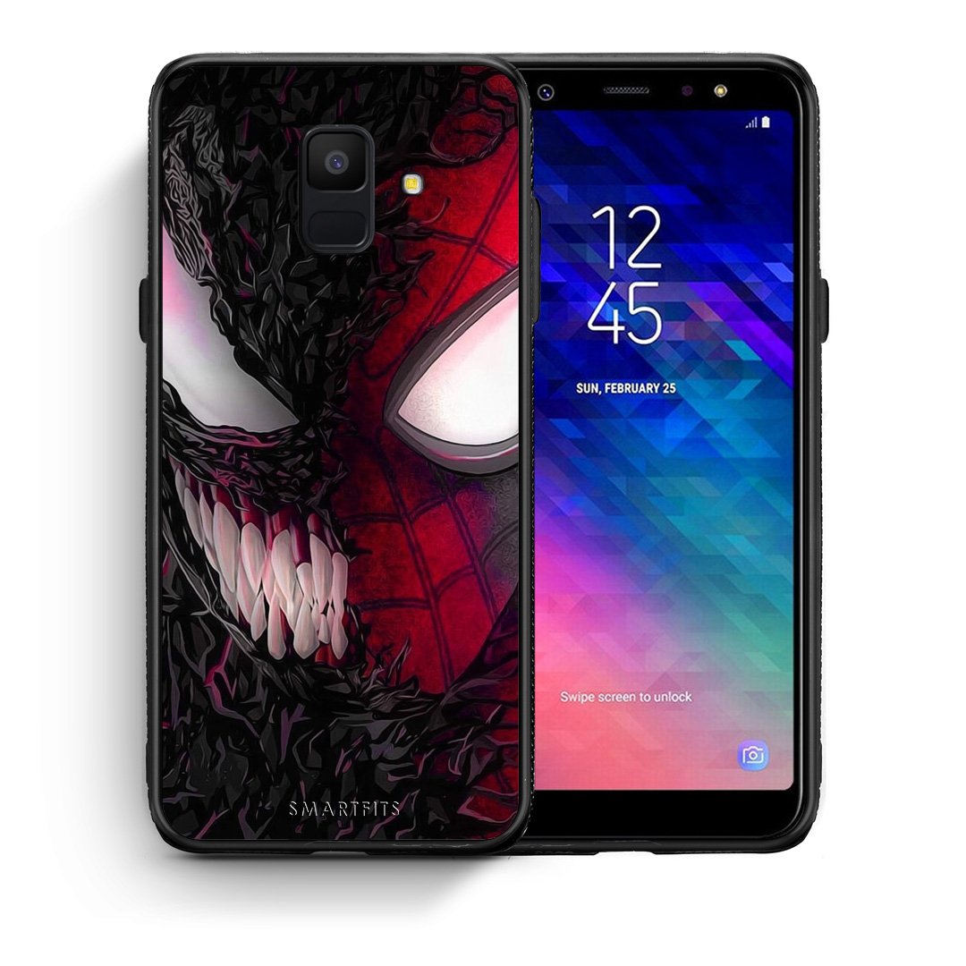 Θήκη Samsung A6 2018 SpiderVenom PopArt από τη Smartfits με σχέδιο στο πίσω μέρος και μαύρο περίβλημα | Samsung A6 2018 SpiderVenom PopArt case with colorful back and black bezels