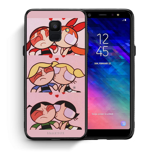 Θήκη Αγίου Βαλεντίνου Samsung A6 2018 Puff Love από τη Smartfits με σχέδιο στο πίσω μέρος και μαύρο περίβλημα | Samsung A6 2018 Puff Love case with colorful back and black bezels