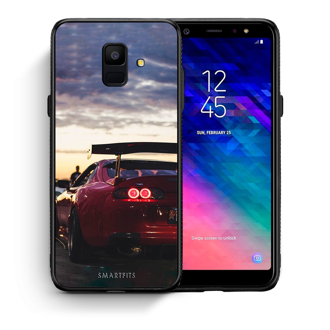 Θήκη Samsung A6 2018 Racing Supra από τη Smartfits με σχέδιο στο πίσω μέρος και μαύρο περίβλημα | Samsung A6 2018 Racing Supra case with colorful back and black bezels