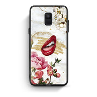 Thumbnail for samsung A6 Red Lips θήκη από τη Smartfits με σχέδιο στο πίσω μέρος και μαύρο περίβλημα | Smartphone case with colorful back and black bezels by Smartfits