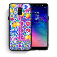 Thumbnail for Θήκη Samsung A6 2018 Retro Spring από τη Smartfits με σχέδιο στο πίσω μέρος και μαύρο περίβλημα | Samsung A6 2018 Retro Spring case with colorful back and black bezels
