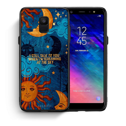 Θήκη Samsung A6 2018 Screaming Sky από τη Smartfits με σχέδιο στο πίσω μέρος και μαύρο περίβλημα | Samsung A6 2018 Screaming Sky case with colorful back and black bezels