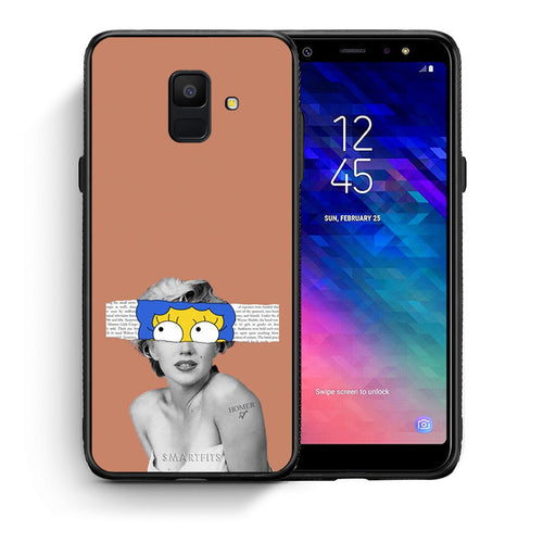 Θήκη Samsung A6 2018 Sim Merilyn από τη Smartfits με σχέδιο στο πίσω μέρος και μαύρο περίβλημα | Samsung A6 2018 Sim Merilyn case with colorful back and black bezels
