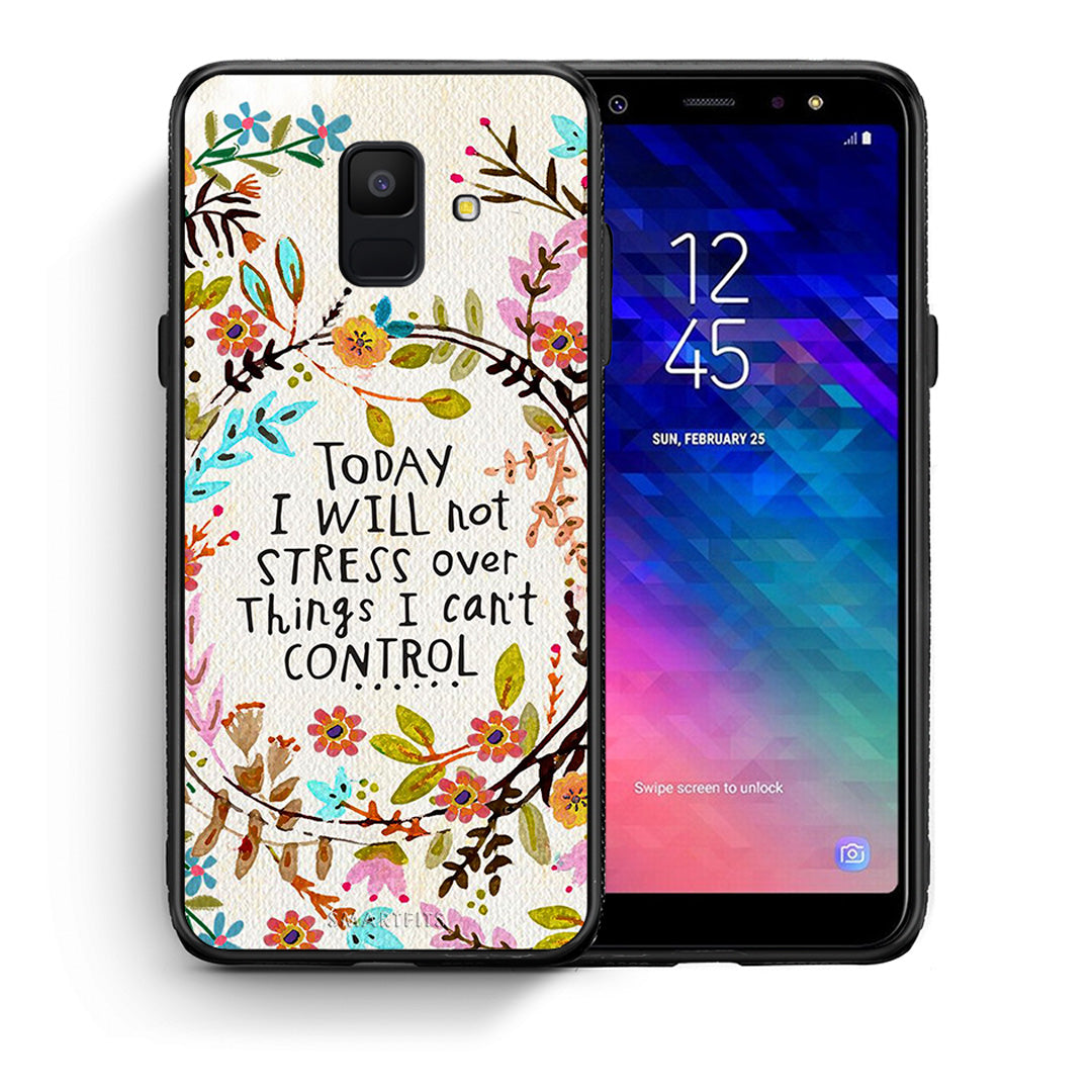 Θήκη Samsung A6 2018 Stress Over από τη Smartfits με σχέδιο στο πίσω μέρος και μαύρο περίβλημα | Samsung A6 2018 Stress Over case with colorful back and black bezels