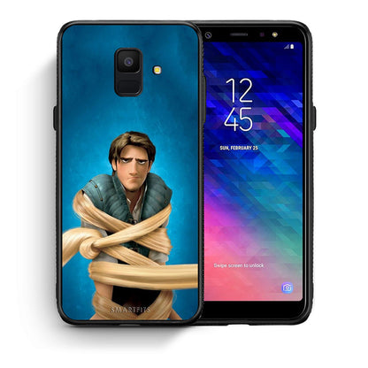 Θήκη Αγίου Βαλεντίνου Samsung A6 2018 Tangled 1 από τη Smartfits με σχέδιο στο πίσω μέρος και μαύρο περίβλημα | Samsung A6 2018 Tangled 1 case with colorful back and black bezels