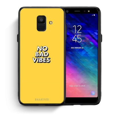 Θήκη Samsung A6 2018 Vibes Text από τη Smartfits με σχέδιο στο πίσω μέρος και μαύρο περίβλημα | Samsung A6 2018 Vibes Text case with colorful back and black bezels