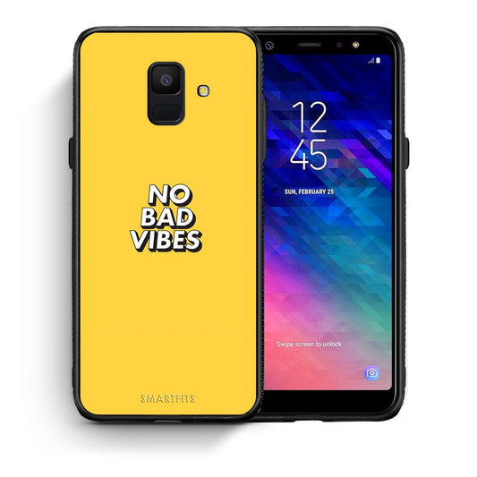 Θήκη Samsung A6 2018 Vibes Text από τη Smartfits με σχέδιο στο πίσω μέρος και μαύρο περίβλημα | Samsung A6 2018 Vibes Text case with colorful back and black bezels