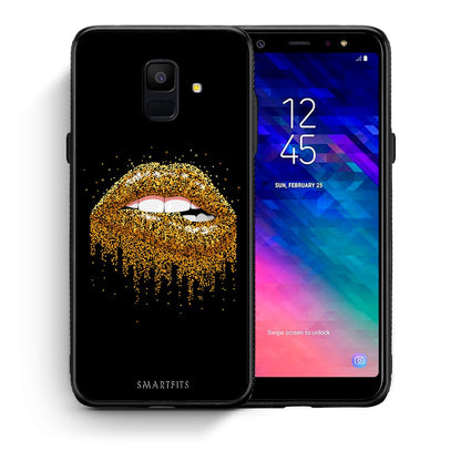 Θήκη Samsung A6 2018 Golden Valentine από τη Smartfits με σχέδιο στο πίσω μέρος και μαύρο περίβλημα | Samsung A6 2018 Golden Valentine case with colorful back and black bezels