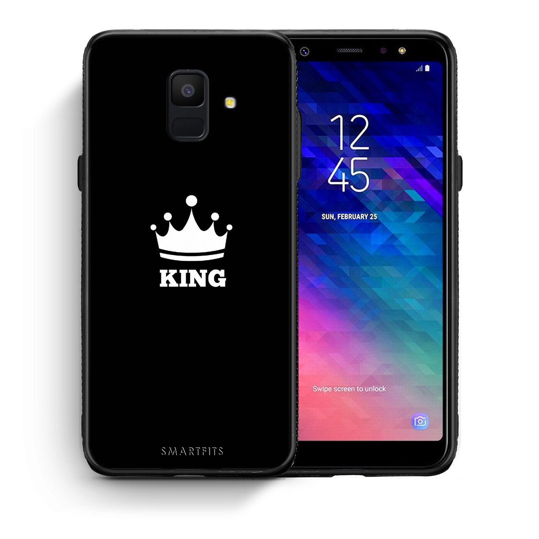Θήκη Samsung A6 2018 King Valentine από τη Smartfits με σχέδιο στο πίσω μέρος και μαύρο περίβλημα | Samsung A6 2018 King Valentine case with colorful back and black bezels