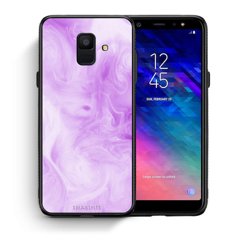 Θήκη Samsung A6 2018 Lavender Watercolor από τη Smartfits με σχέδιο στο πίσω μέρος και μαύρο περίβλημα | Samsung A6 2018 Lavender Watercolor case with colorful back and black bezels