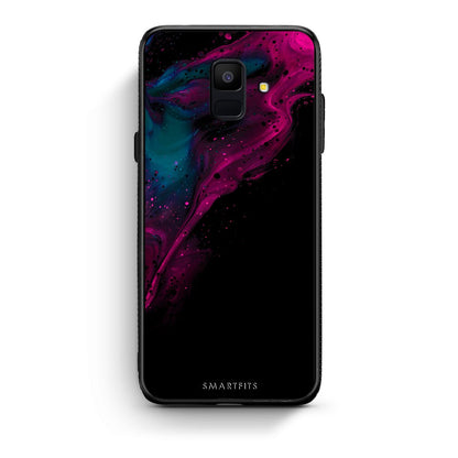 4 - samsung A6 Pink Black Watercolor case, cover, bumper