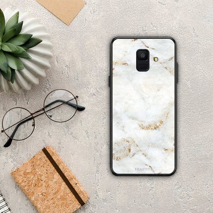 White Gold Marble - Samsung Galaxy A6 2018 θήκη