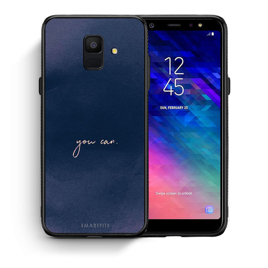 Θήκη Samsung A6 2018 You Can από τη Smartfits με σχέδιο στο πίσω μέρος και μαύρο περίβλημα | Samsung A6 2018 You Can case with colorful back and black bezels