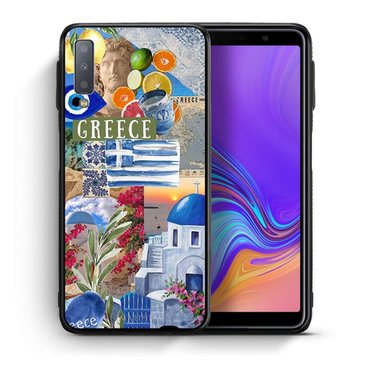 Θήκη Samsung A7 2018 All Greek από τη Smartfits με σχέδιο στο πίσω μέρος και μαύρο περίβλημα | Samsung A7 2018 All Greek case with colorful back and black bezels