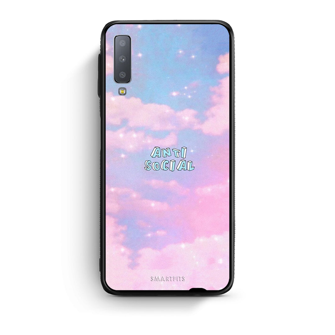 samsung A7 Anti Social Θήκη Αγίου Βαλεντίνου από τη Smartfits με σχέδιο στο πίσω μέρος και μαύρο περίβλημα | Smartphone case with colorful back and black bezels by Smartfits
