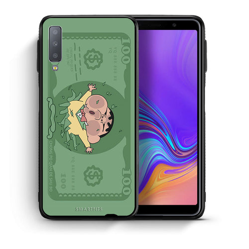 Θήκη Αγίου Βαλεντίνου Samsung A7 2018 Big Money από τη Smartfits με σχέδιο στο πίσω μέρος και μαύρο περίβλημα | Samsung A7 2018 Big Money case with colorful back and black bezels