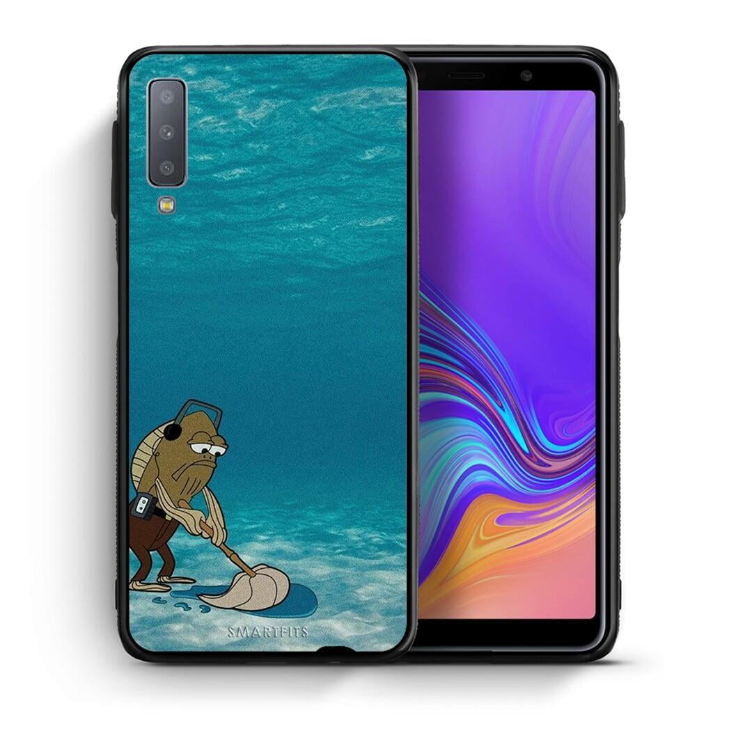 Θήκη Samsung A7 2018 Clean The Ocean από τη Smartfits με σχέδιο στο πίσω μέρος και μαύρο περίβλημα | Samsung A7 2018 Clean The Ocean case with colorful back and black bezels