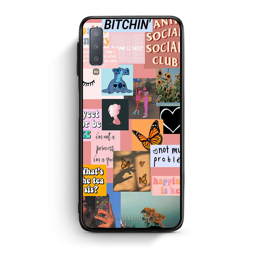 samsung A7 Collage Bitchin Θήκη Αγίου Βαλεντίνου από τη Smartfits με σχέδιο στο πίσω μέρος και μαύρο περίβλημα | Smartphone case with colorful back and black bezels by Smartfits