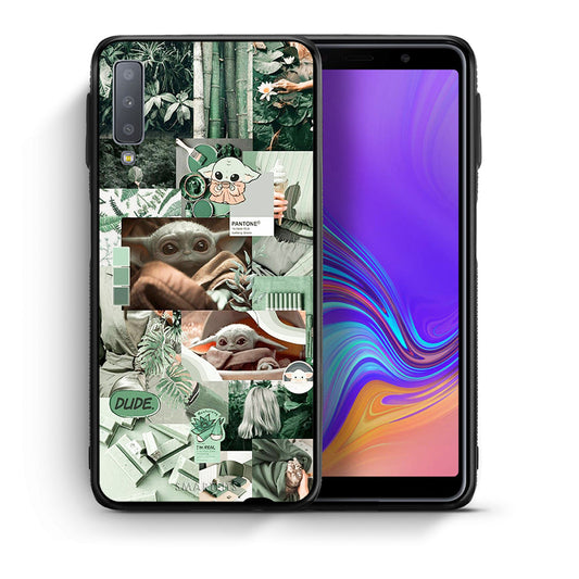 Θήκη Αγίου Βαλεντίνου Samsung A7 2018 Collage Dude από τη Smartfits με σχέδιο στο πίσω μέρος και μαύρο περίβλημα | Samsung A7 2018 Collage Dude case with colorful back and black bezels