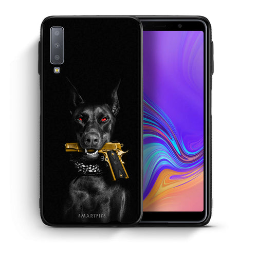 Θήκη Αγίου Βαλεντίνου Samsung A7 2018 Golden Gun από τη Smartfits με σχέδιο στο πίσω μέρος και μαύρο περίβλημα | Samsung A7 2018 Golden Gun case with colorful back and black bezels