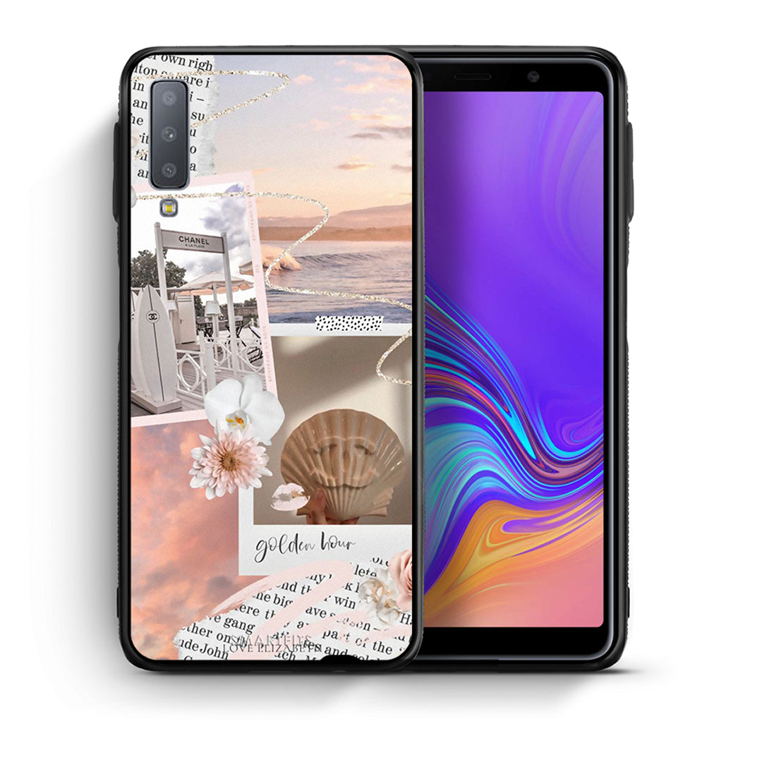 Θήκη Αγίου Βαλεντίνου Samsung A7 2018 Golden Hour από τη Smartfits με σχέδιο στο πίσω μέρος και μαύρο περίβλημα | Samsung A7 2018 Golden Hour case with colorful back and black bezels