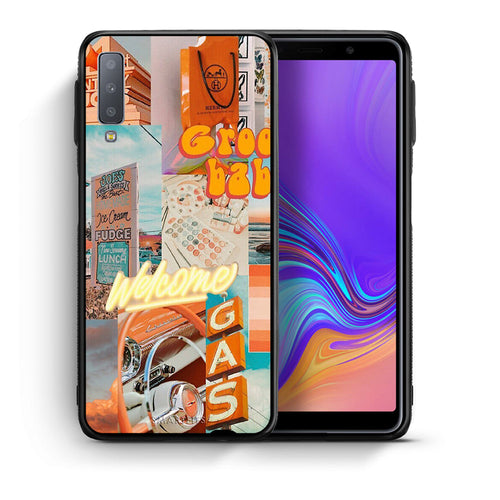 Θήκη Αγίου Βαλεντίνου Samsung A7 2018 Groovy Babe από τη Smartfits με σχέδιο στο πίσω μέρος και μαύρο περίβλημα | Samsung A7 2018 Groovy Babe case with colorful back and black bezels