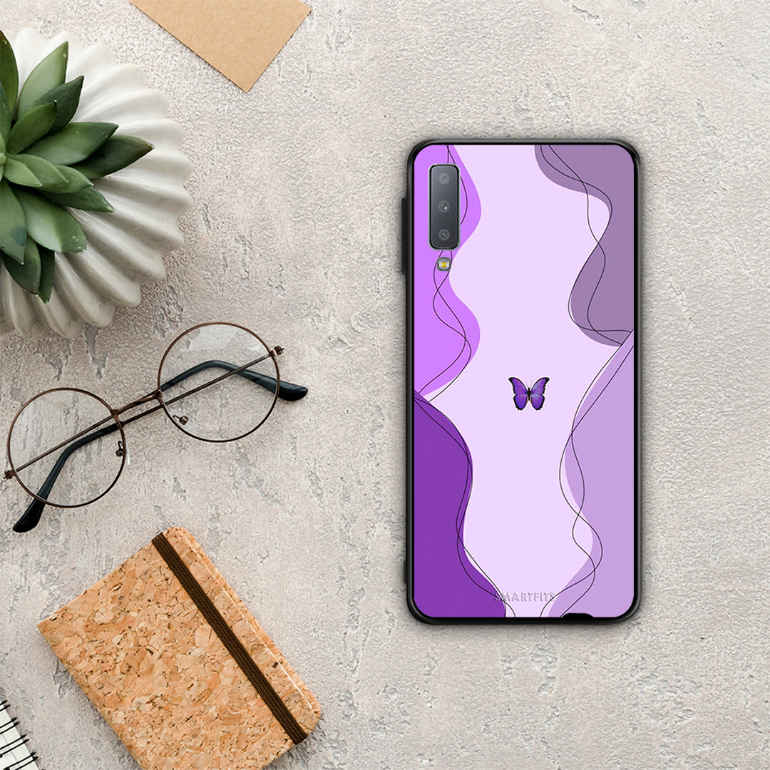 Purple Mariposa - Samsung Galaxy A7 2018 θήκη