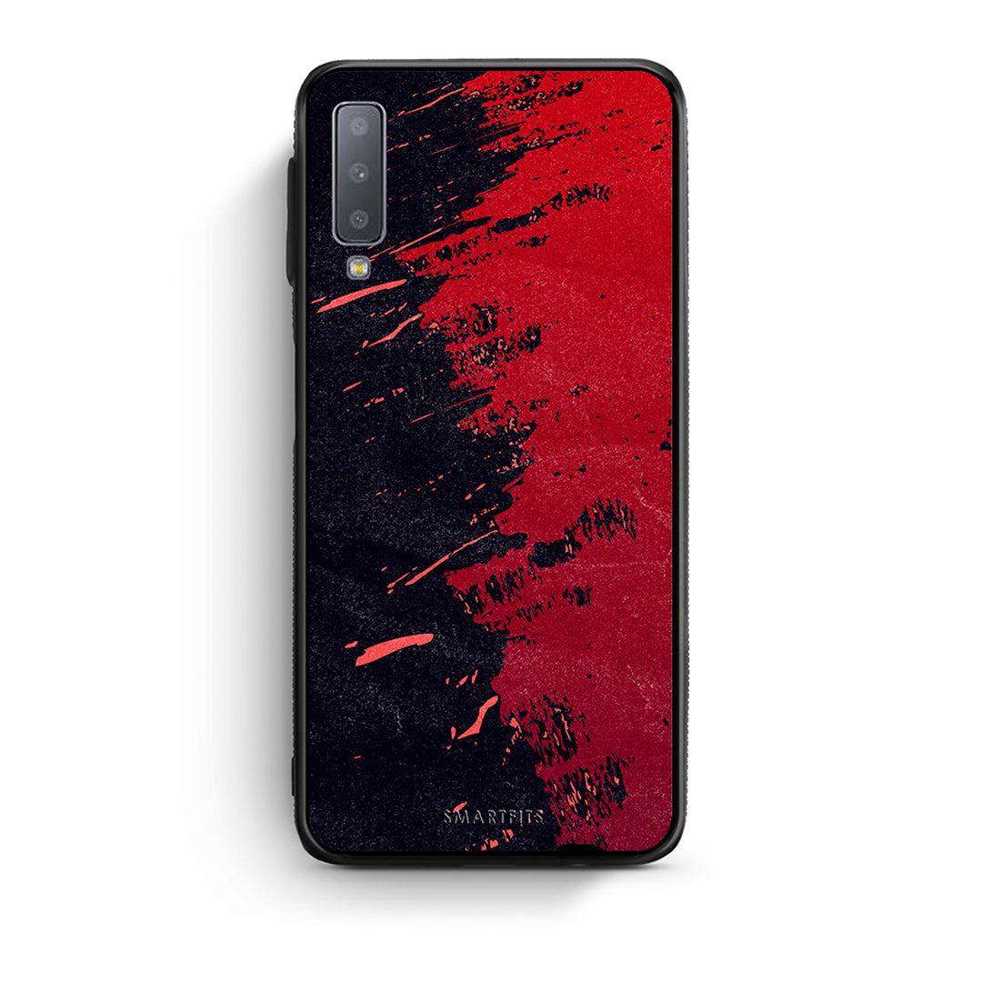samsung A7 Red Paint Θήκη Αγίου Βαλεντίνου από τη Smartfits με σχέδιο στο πίσω μέρος και μαύρο περίβλημα | Smartphone case with colorful back and black bezels by Smartfits