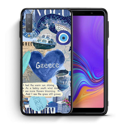 Θήκη Samsung A7 2018 Summer In Greece από τη Smartfits με σχέδιο στο πίσω μέρος και μαύρο περίβλημα | Samsung A7 2018 Summer In Greece case with colorful back and black bezels