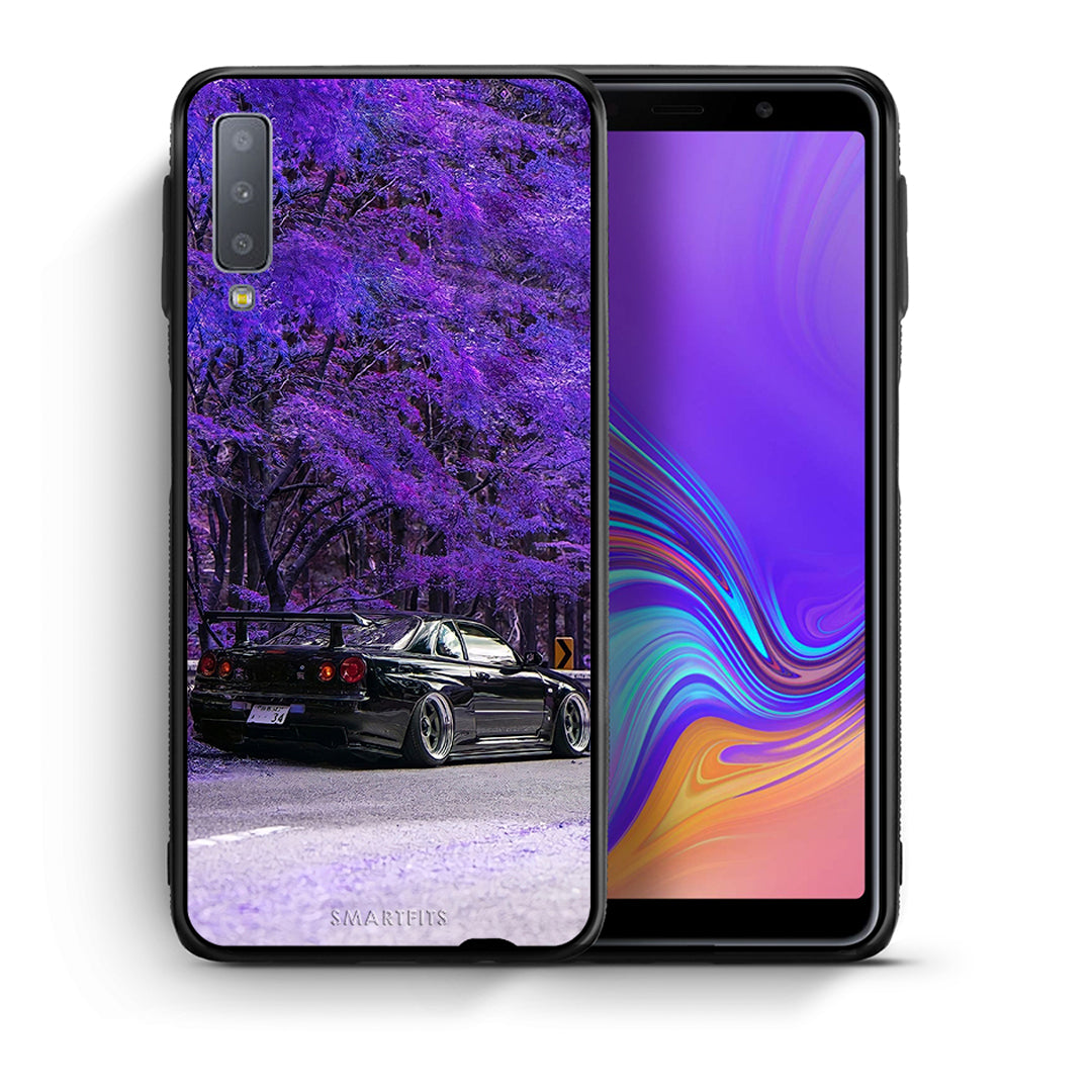 Θήκη Αγίου Βαλεντίνου Samsung A7 2018 Super Car από τη Smartfits με σχέδιο στο πίσω μέρος και μαύρο περίβλημα | Samsung A7 2018 Super Car case with colorful back and black bezels