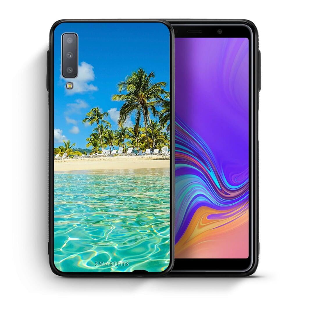 Θήκη Samsung A7 2018 Tropical Vibes από τη Smartfits με σχέδιο στο πίσω μέρος και μαύρο περίβλημα | Samsung A7 2018 Tropical Vibes case with colorful back and black bezels