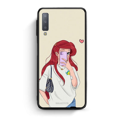 samsung A7 Walking Mermaid Θήκη από τη Smartfits με σχέδιο στο πίσω μέρος και μαύρο περίβλημα | Smartphone case with colorful back and black bezels by Smartfits