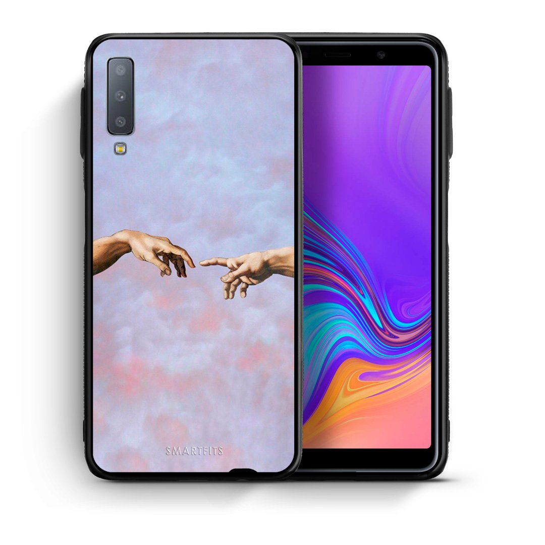 Θήκη Samsung A7 2018 Adam Hand από τη Smartfits με σχέδιο στο πίσω μέρος και μαύρο περίβλημα | Samsung A7 2018 Adam Hand case with colorful back and black bezels