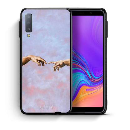 Θήκη Samsung A7 2018 Adam Hand από τη Smartfits με σχέδιο στο πίσω μέρος και μαύρο περίβλημα | Samsung A7 2018 Adam Hand case with colorful back and black bezels