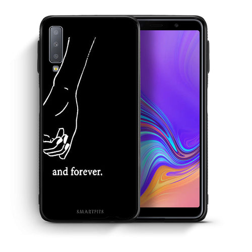 Θήκη Αγίου Βαλεντίνου Samsung A7 2018 Always & Forever 2 από τη Smartfits με σχέδιο στο πίσω μέρος και μαύρο περίβλημα | Samsung A7 2018 Always & Forever 2 case with colorful back and black bezels