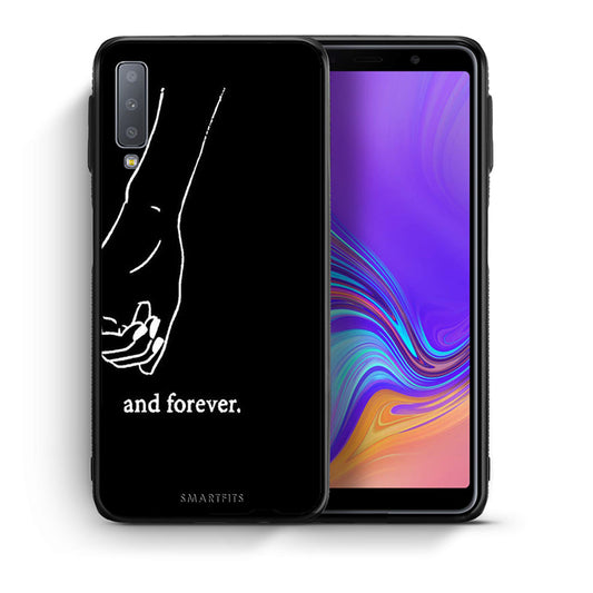 Θήκη Αγίου Βαλεντίνου Samsung A7 2018 Always & Forever 2 από τη Smartfits με σχέδιο στο πίσω μέρος και μαύρο περίβλημα | Samsung A7 2018 Always & Forever 2 case with colorful back and black bezels