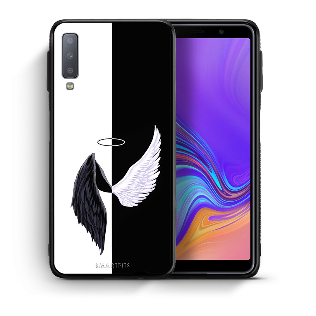 Θήκη Samsung A7 2018 Angels Demons από τη Smartfits με σχέδιο στο πίσω μέρος και μαύρο περίβλημα | Samsung A7 2018 Angels Demons case with colorful back and black bezels