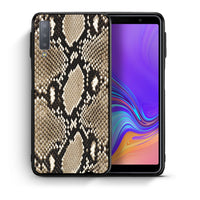 Thumbnail for Θήκη Samsung A7 2018 Fashion Snake Animal από τη Smartfits με σχέδιο στο πίσω μέρος και μαύρο περίβλημα | Samsung A7 2018 Fashion Snake Animal case with colorful back and black bezels