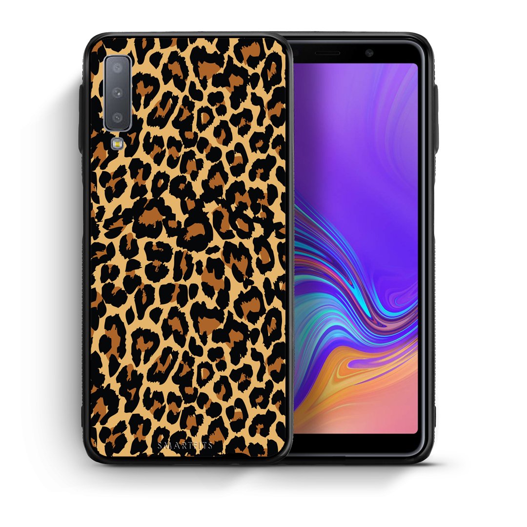 Θήκη Samsung A7 2018 Leopard Animal από τη Smartfits με σχέδιο στο πίσω μέρος και μαύρο περίβλημα | Samsung A7 2018 Leopard Animal case with colorful back and black bezels