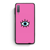 Thumbnail for samsung A7 Blue Eye Pink θήκη από τη Smartfits με σχέδιο στο πίσω μέρος και μαύρο περίβλημα | Smartphone case with colorful back and black bezels by Smartfits